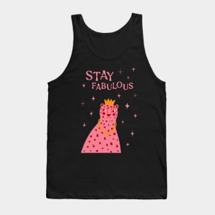 Stay Fabulous, Pink red cheetah art Tank Top